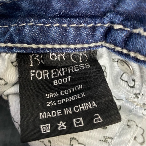 ReRock for Express Barely Boot Stretch Womens Blue Denim Jean Size 6 R - Picture 10 of 13
